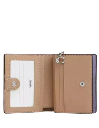 Snap Wallet In Signature Canvas With Blueberry Print
