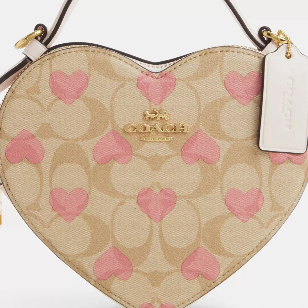 Heart Crossbody In Signature Canvas With Heart Print