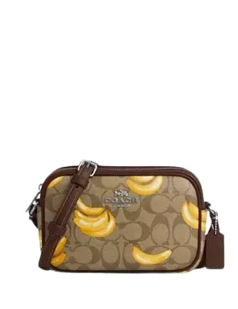Mini Jamie Camera Bag In Signature Canvas With Banana Print