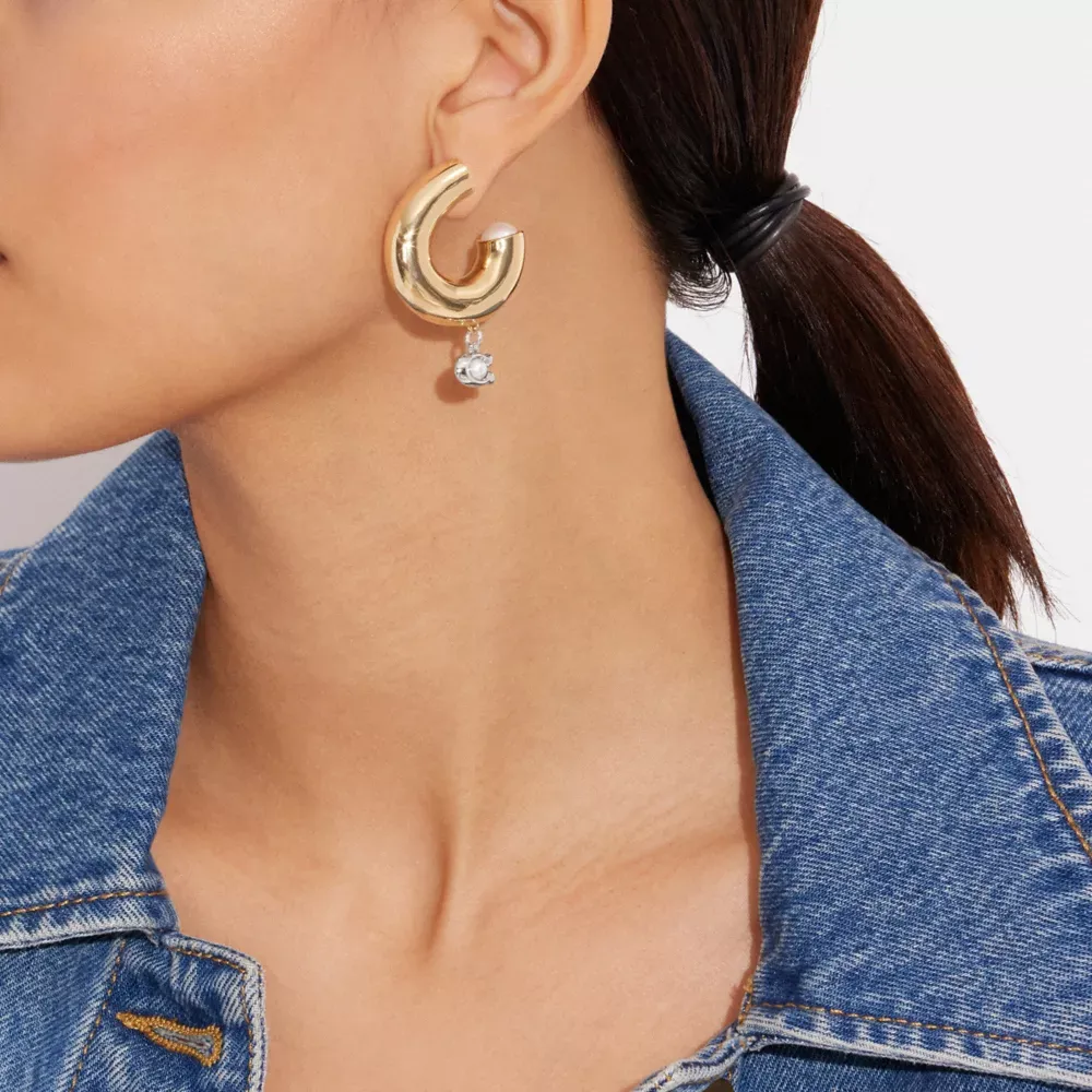 Signature Heart Chubby Hoop Earrings