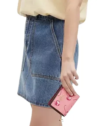 Snap Wallet With Cherry Print