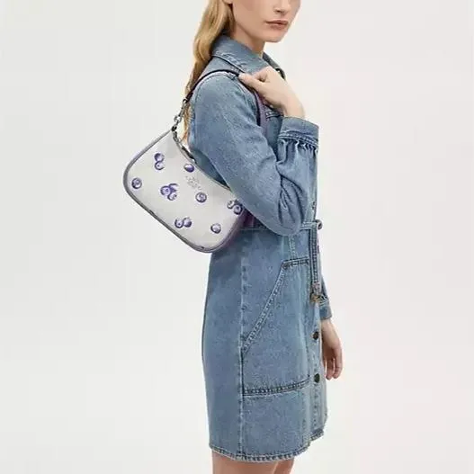 Shoulder Bag With Blueberry Print