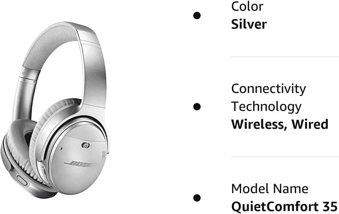 Bose QuietComfort 35 (Series II) Wireless Headphones, Noise Cancelling, Alexa Voice Control - Black - Worldwide Version (Renewed)