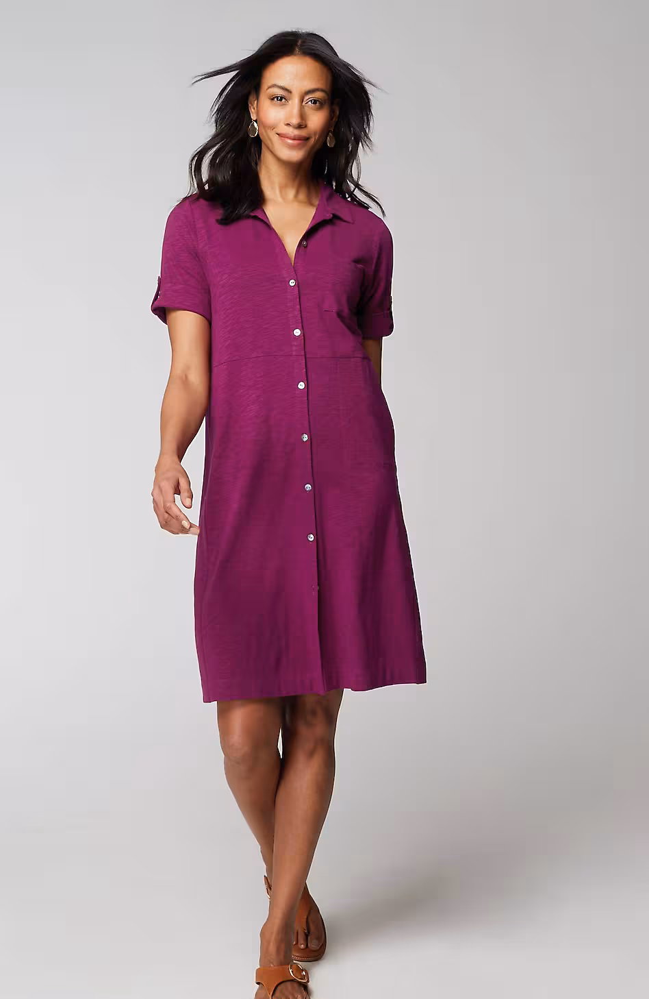 Classic Cotton-Slub Shirtdress