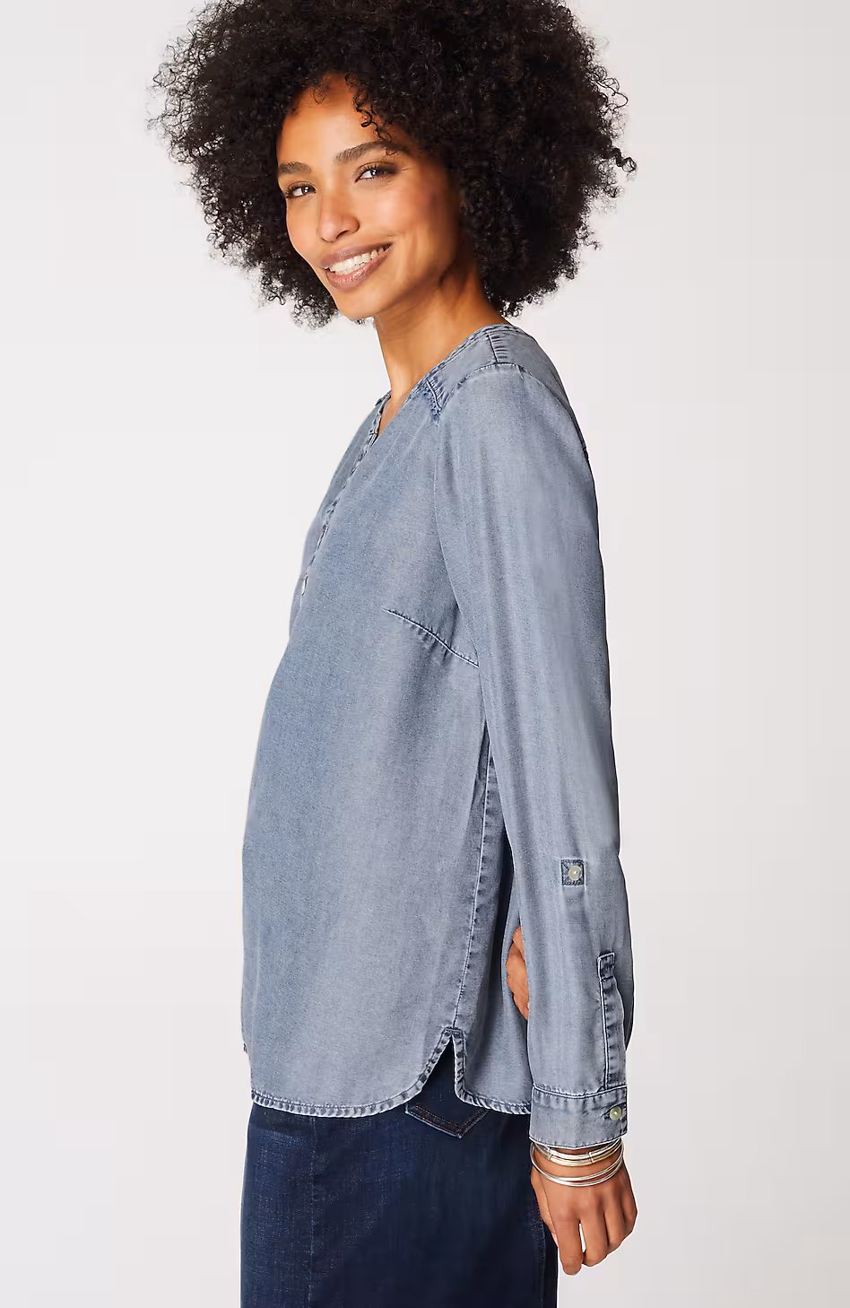 Trimmed Indigo Top