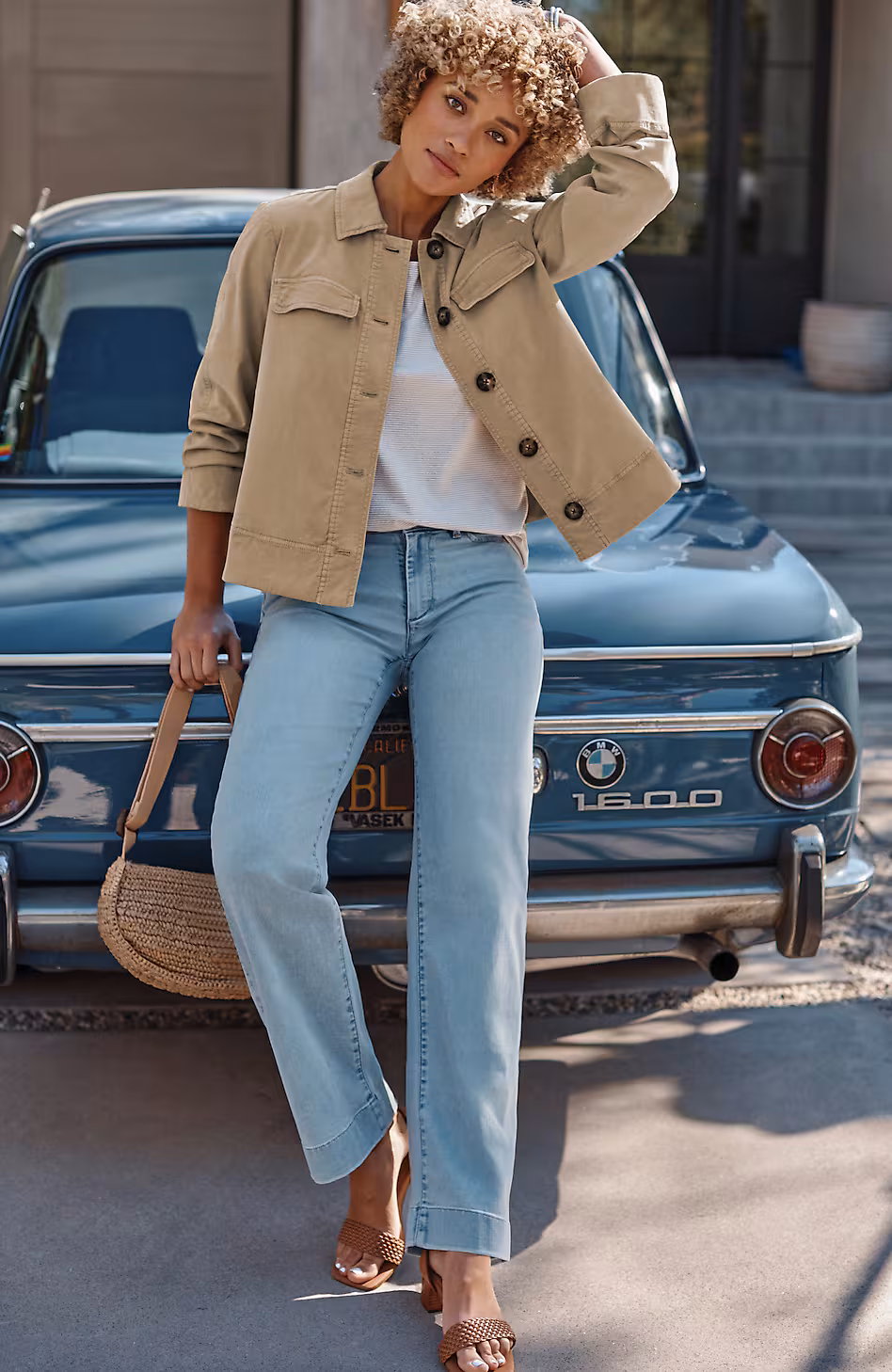 Lightweight Indigo Wide-Leg Jeans