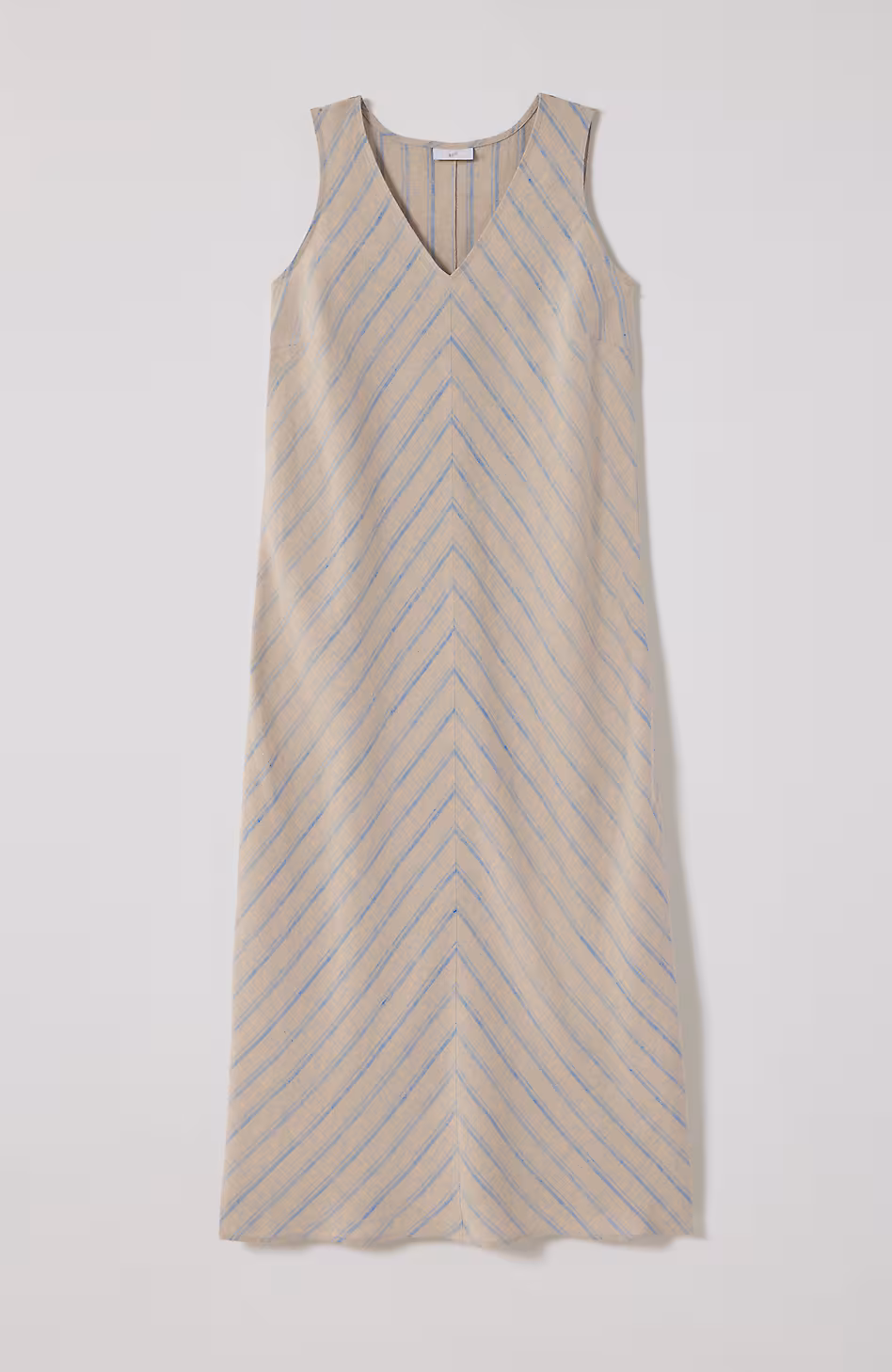 Linen Seamed Striped Dress