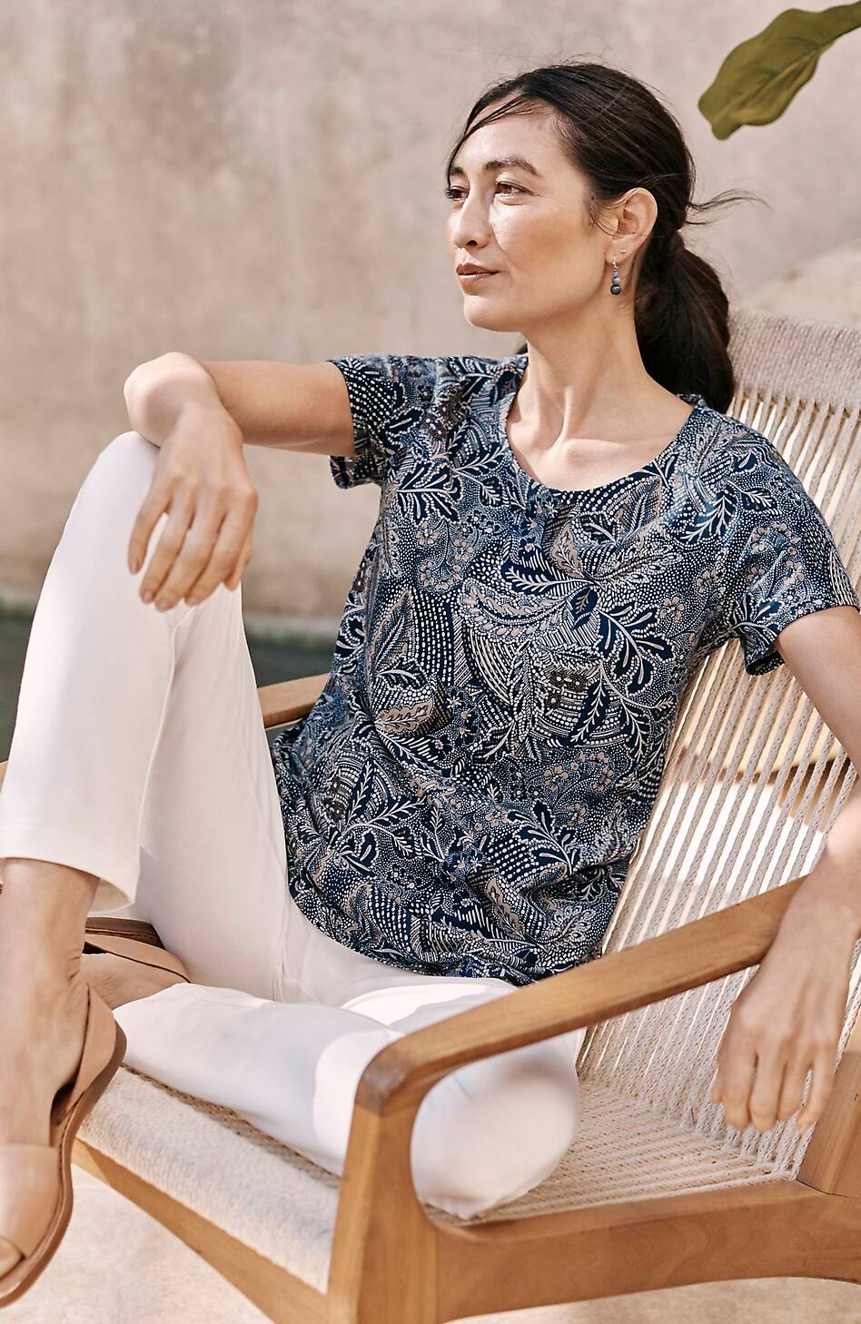 Pure Jill Scoop-Neck Elliptical Tee