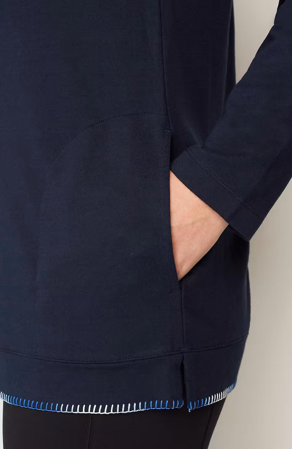 Fit Ombré-Stitched Tunic Sweatshirt