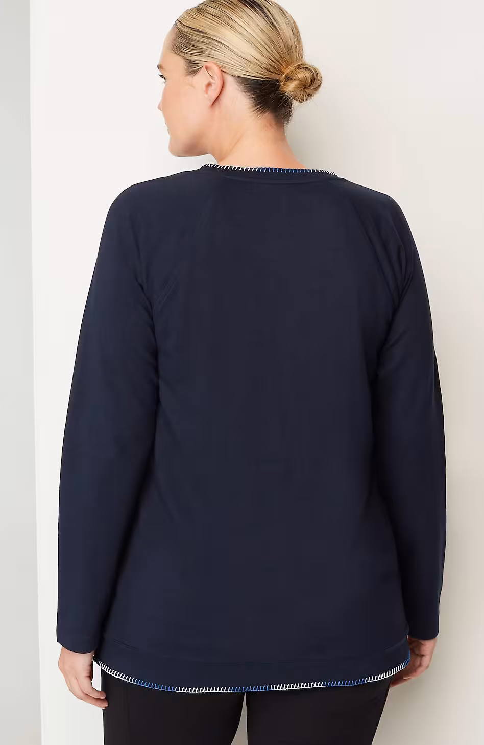 Fit Ombré-Stitched Tunic Sweatshirt