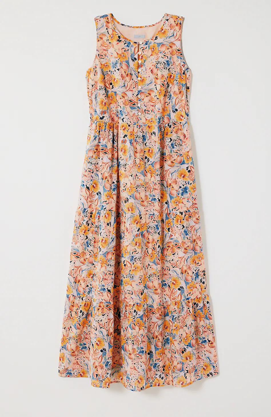 Cotton Voile Tiered Maxi Dress