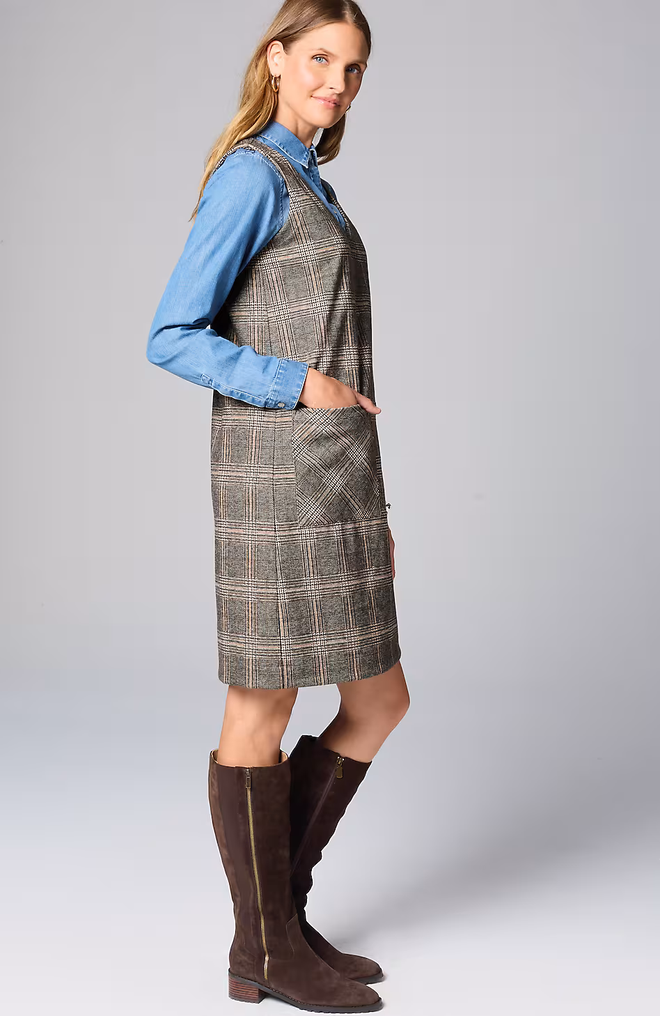 Sleeveless Plaid Dress