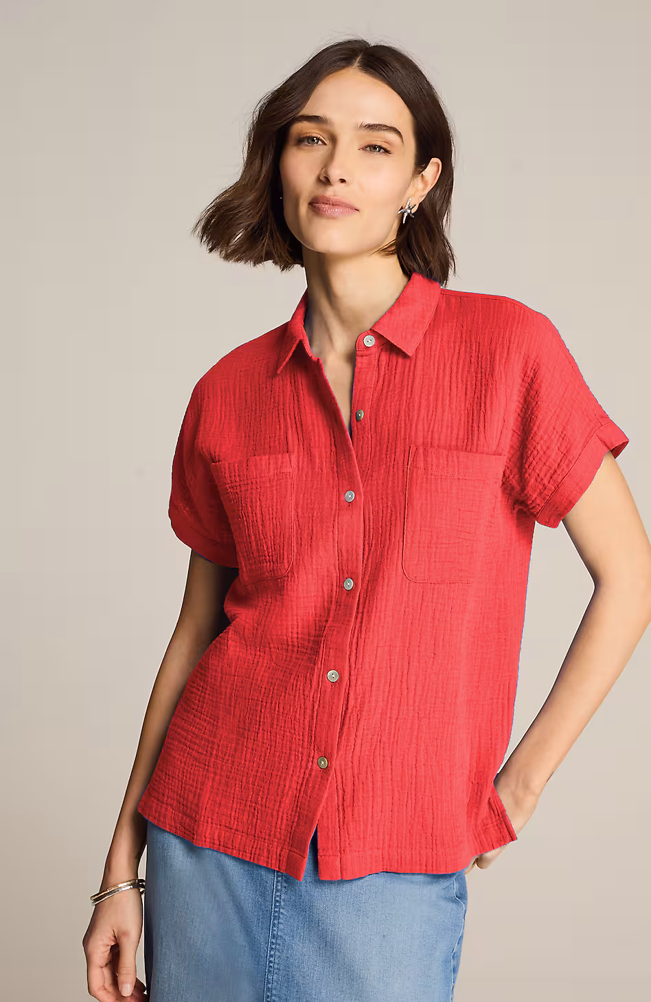 Cotton-Gauze Camp Shirt