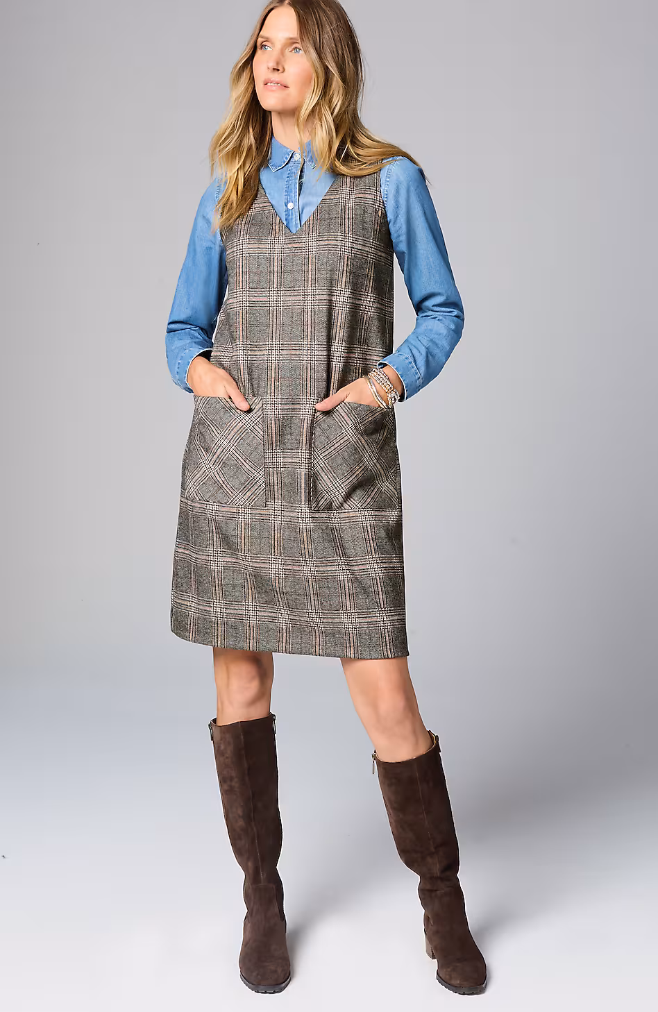 Sleeveless Plaid Dress