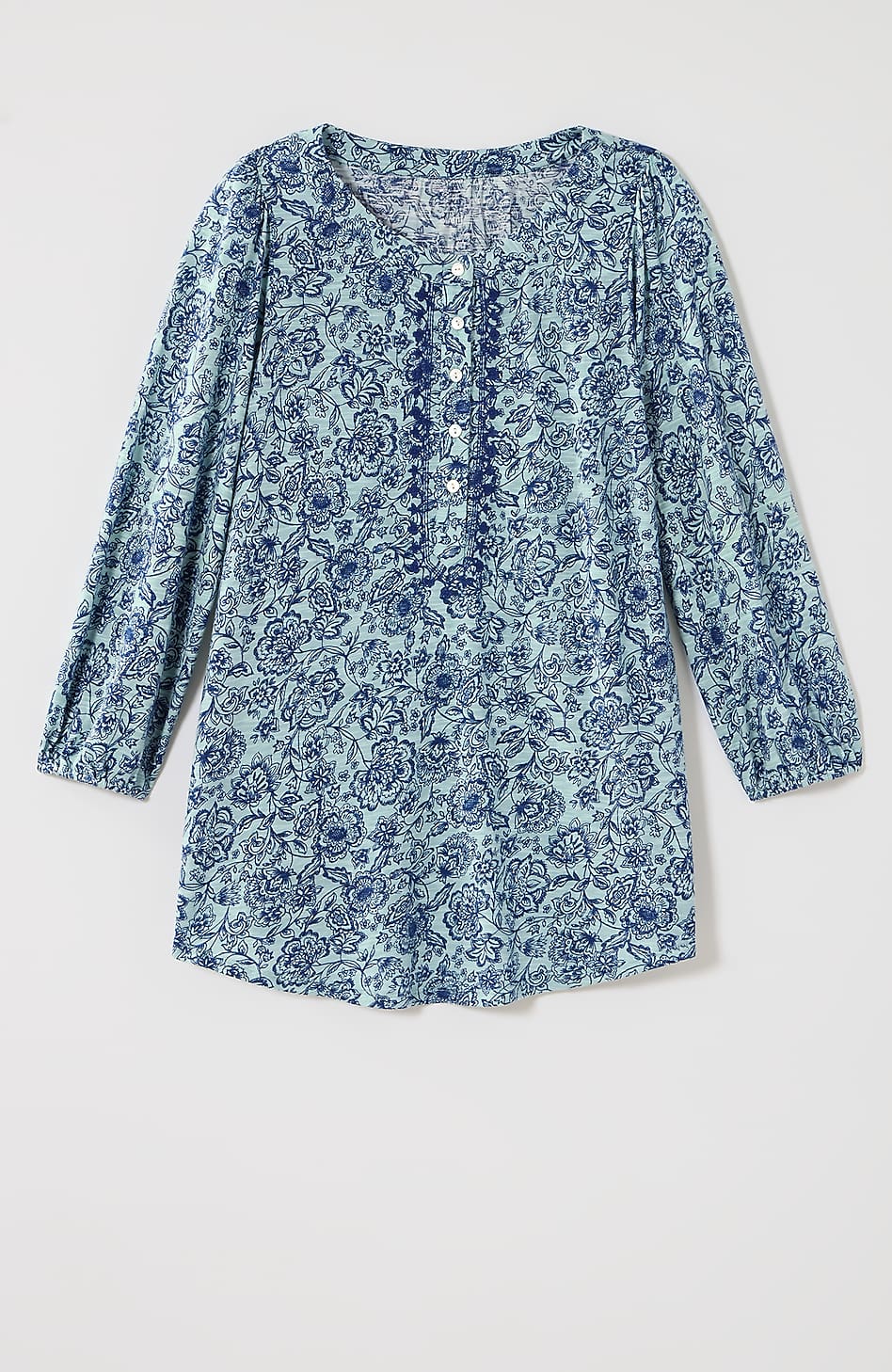 Pure Jill Embroidered Henley Tunic