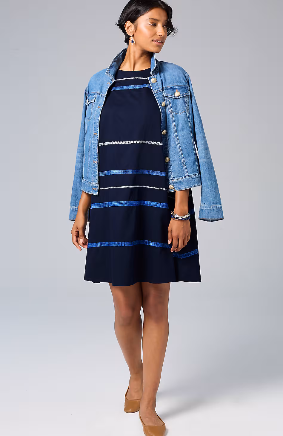 Embroidered Swing Dress