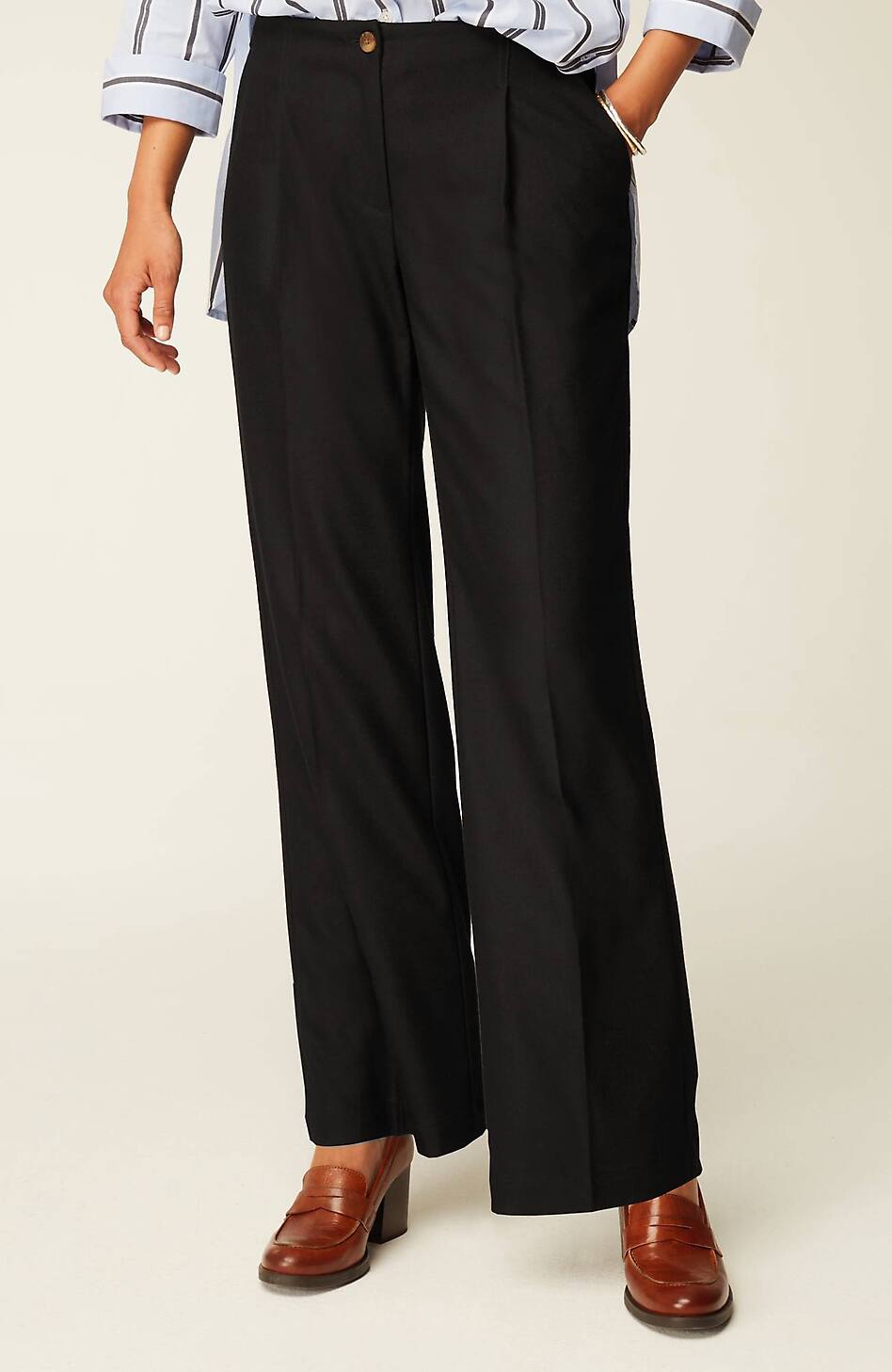 Pleated Wide-Leg Pants