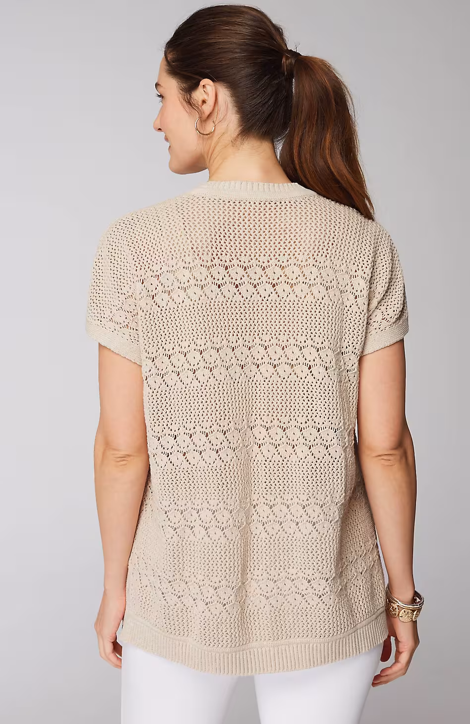 Pure Jill Open-Textured Sweater