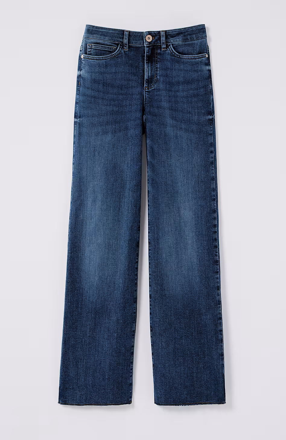 Fringe-Hem Wide-Leg Jeans