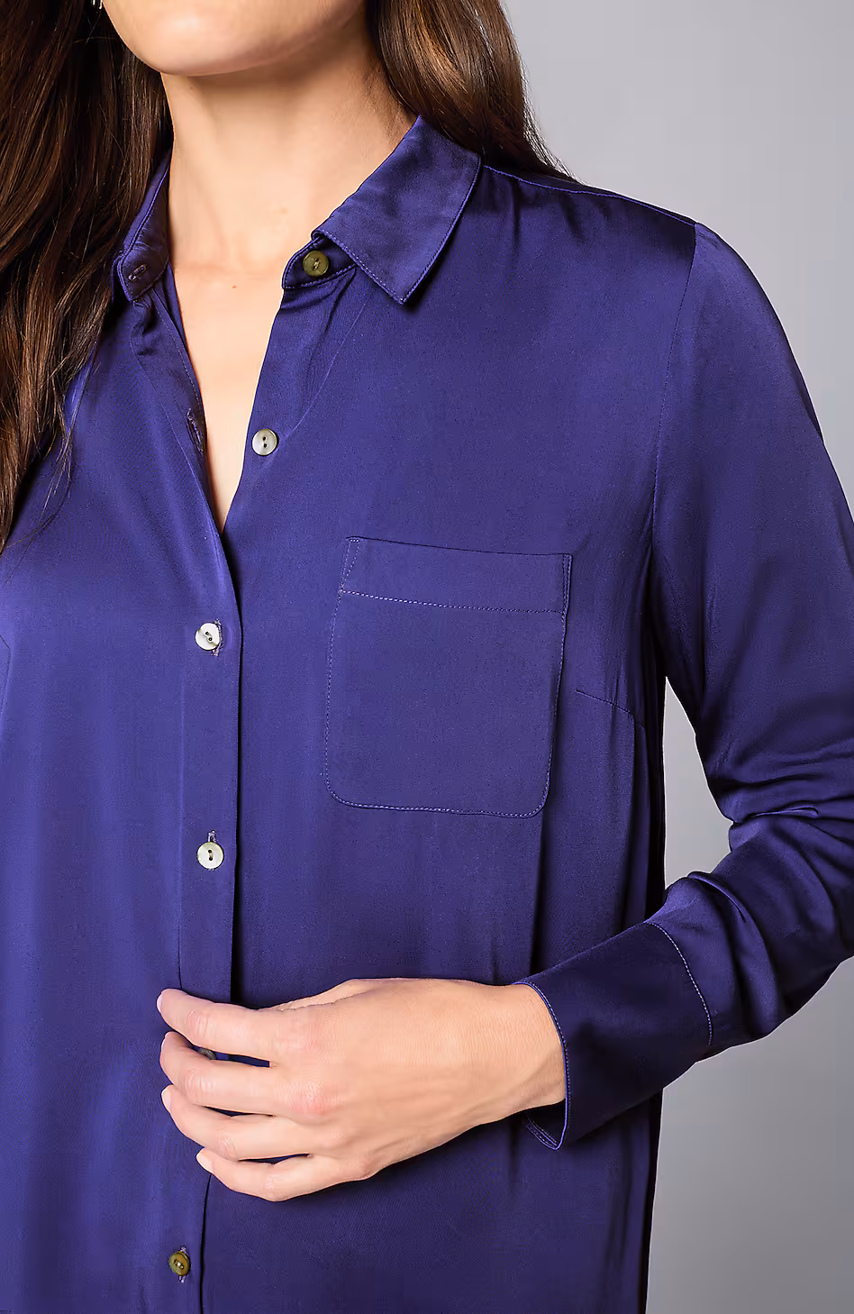Satin A-Line Shirt