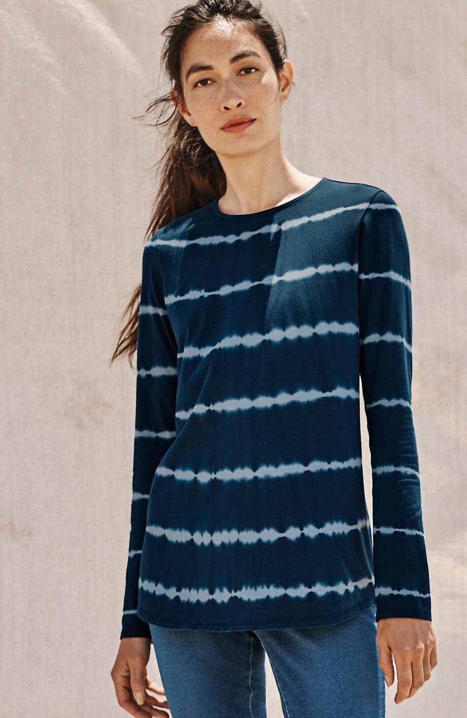 Pure Jill Long-Sleeve Shirttail Tee