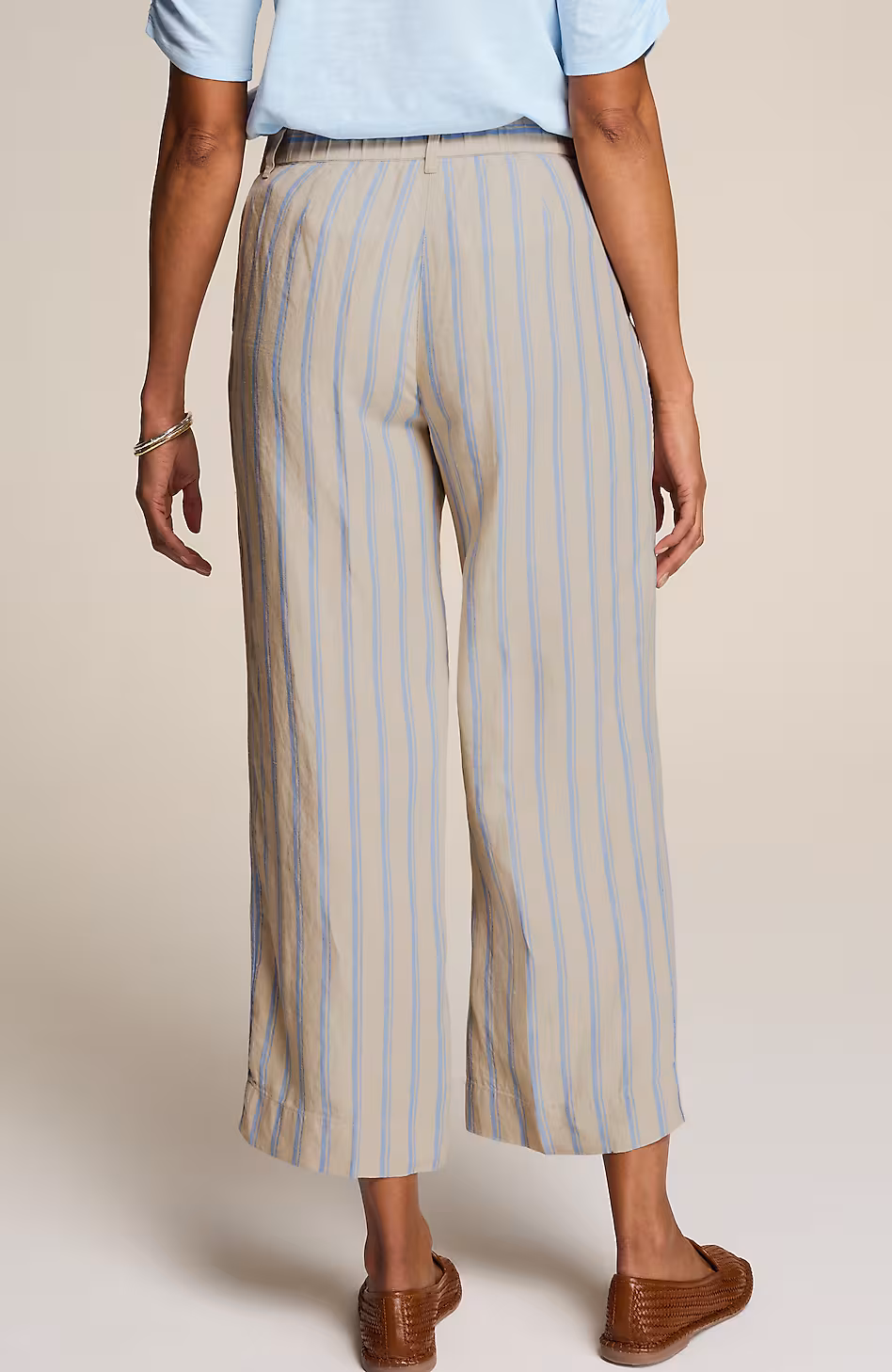 Linen Creased-Front Wide-Leg Pants