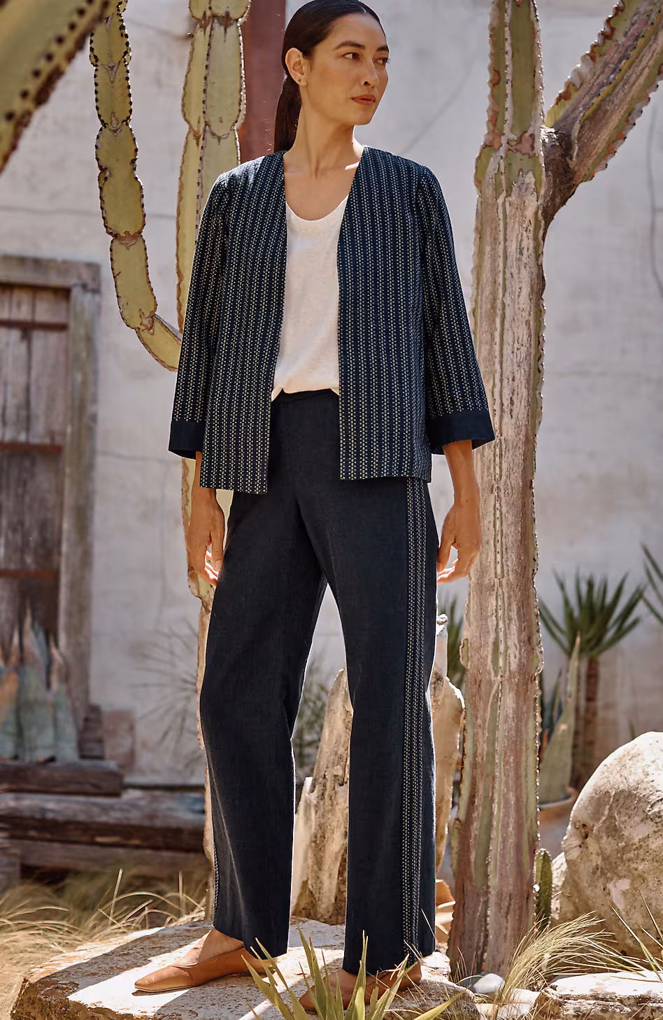 Pure Jill Cross-Dyed Wide-Leg Pants