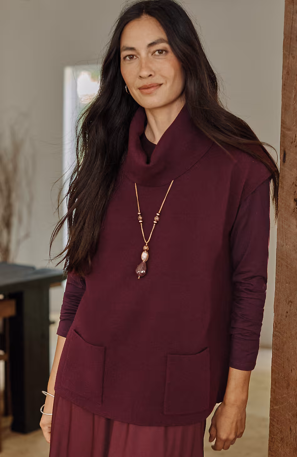 Pure Jill Double-Knit Sweater-Vest