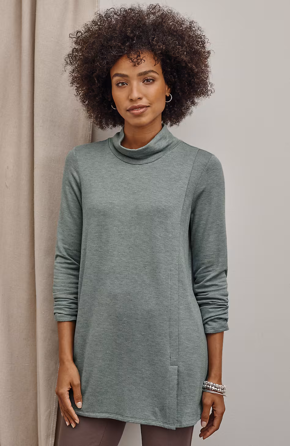 Pure Jill Tranquility Mock-Neck Tunic