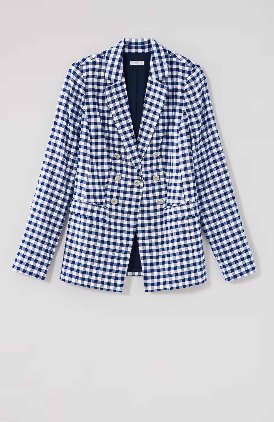 Linen-Stretch Double-Breasted Blazer