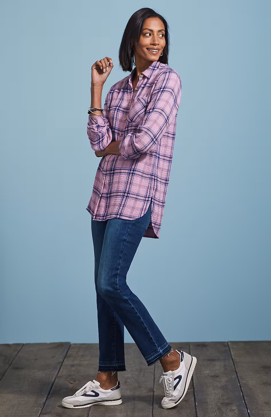 High-Rise Release-Hem Jeans