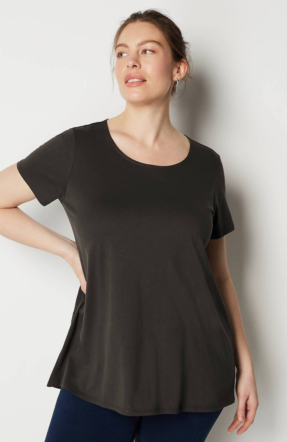 Pure Jill Scoop-Neck Elliptical Tee