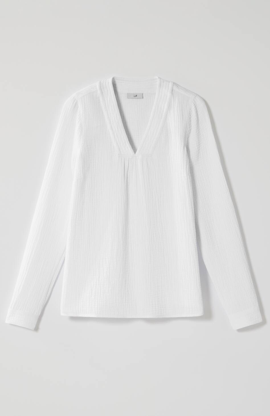 Cotton-Gauze V-Neck Top