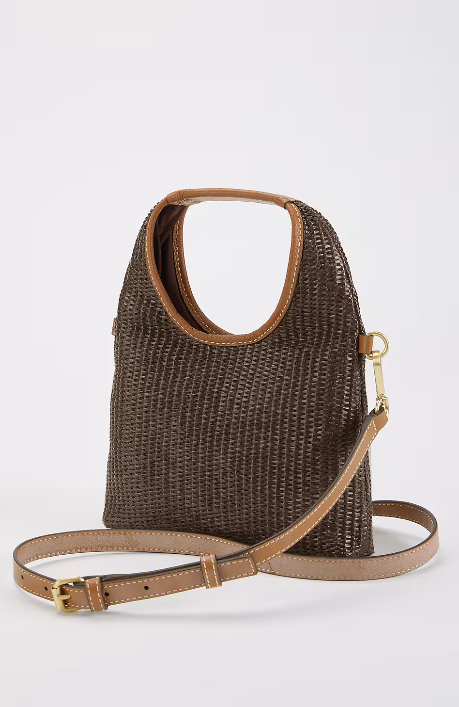 Straw & Leather Convertible Crossbody