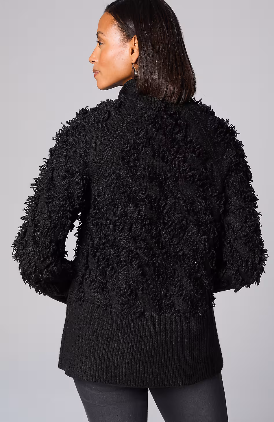 Pure Jill Textured Fringe Cardi