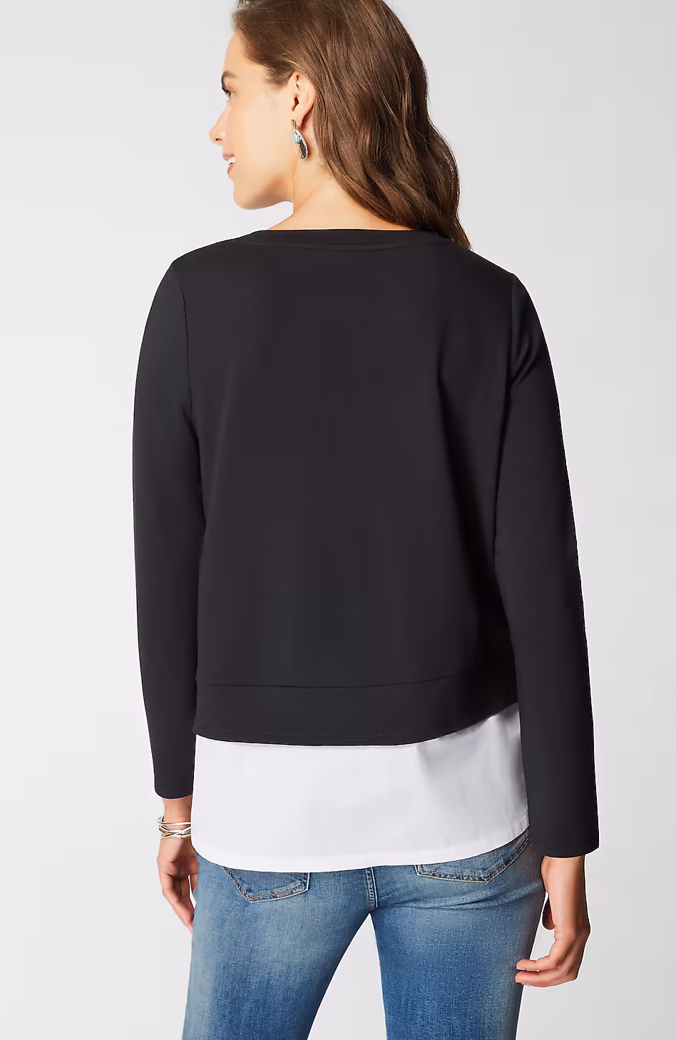 Mixed-Media Twist-Front Top