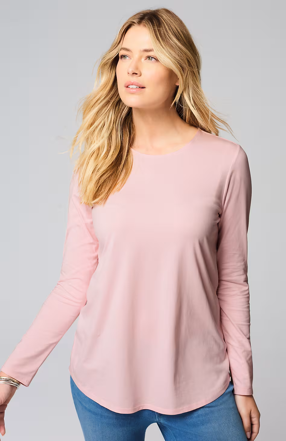 Pure Jill Long-Sleeve Shirttail Tee