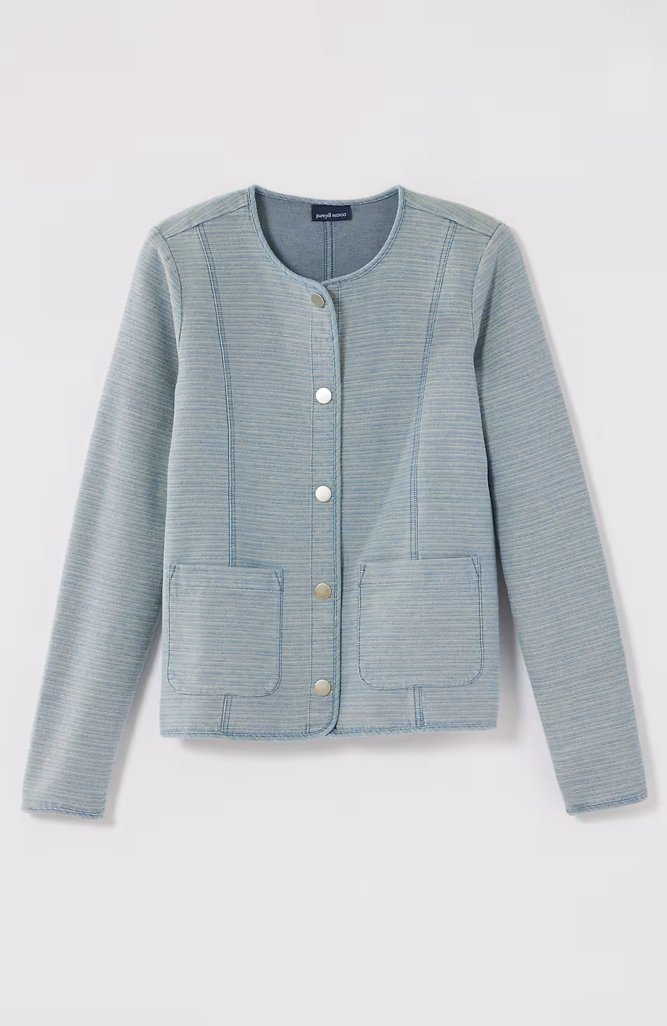 Pure Jill Indigo Patch-Pocket Jacket