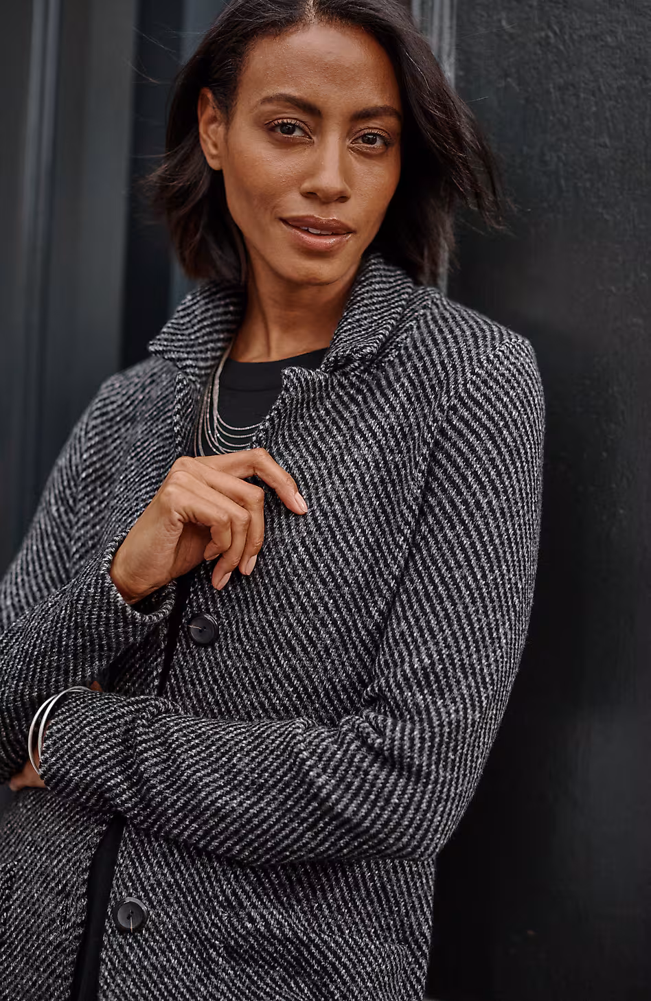 Wearever Tweed Fringed Topper