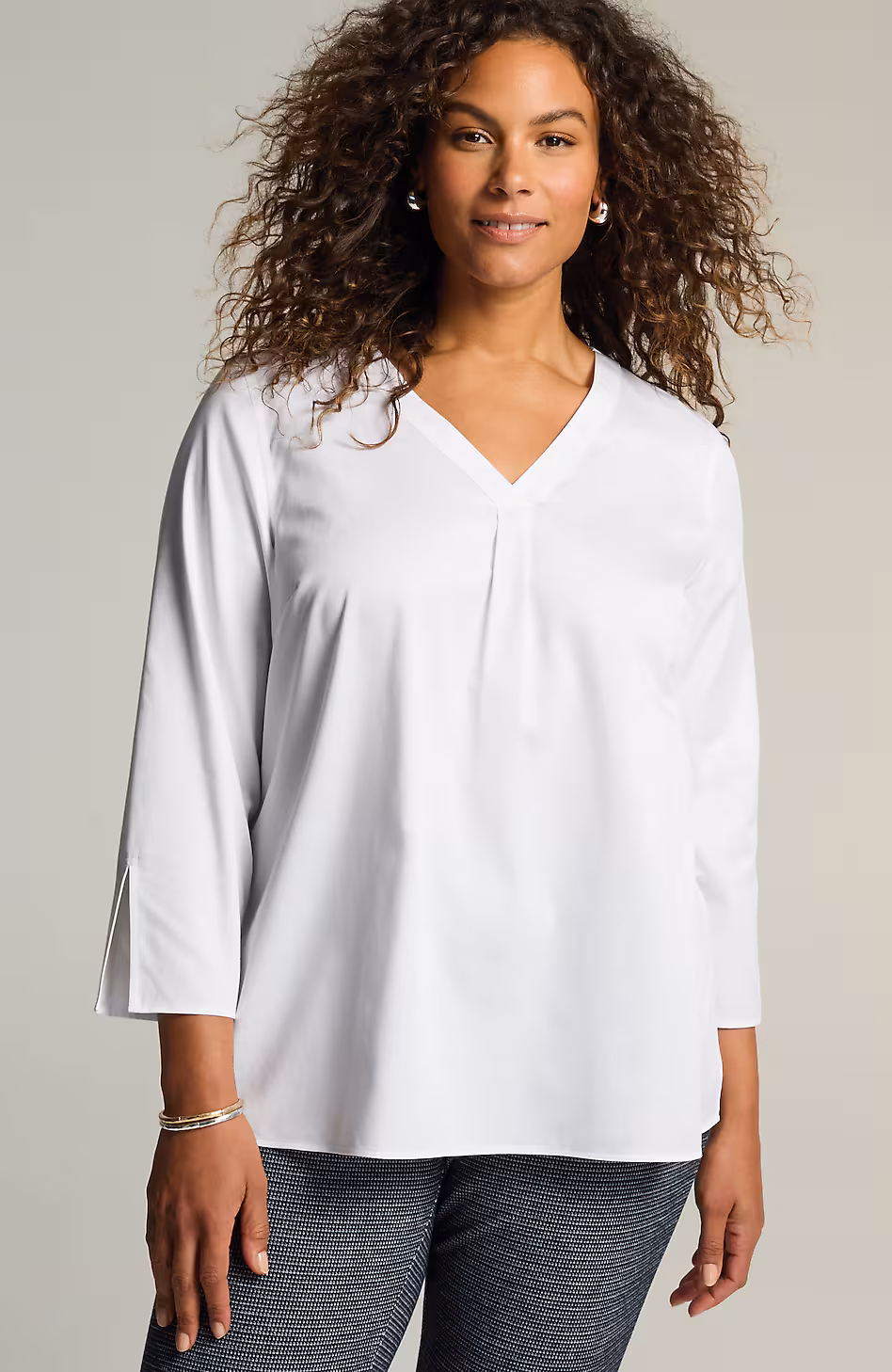 Non-Iron V-Neck Popover