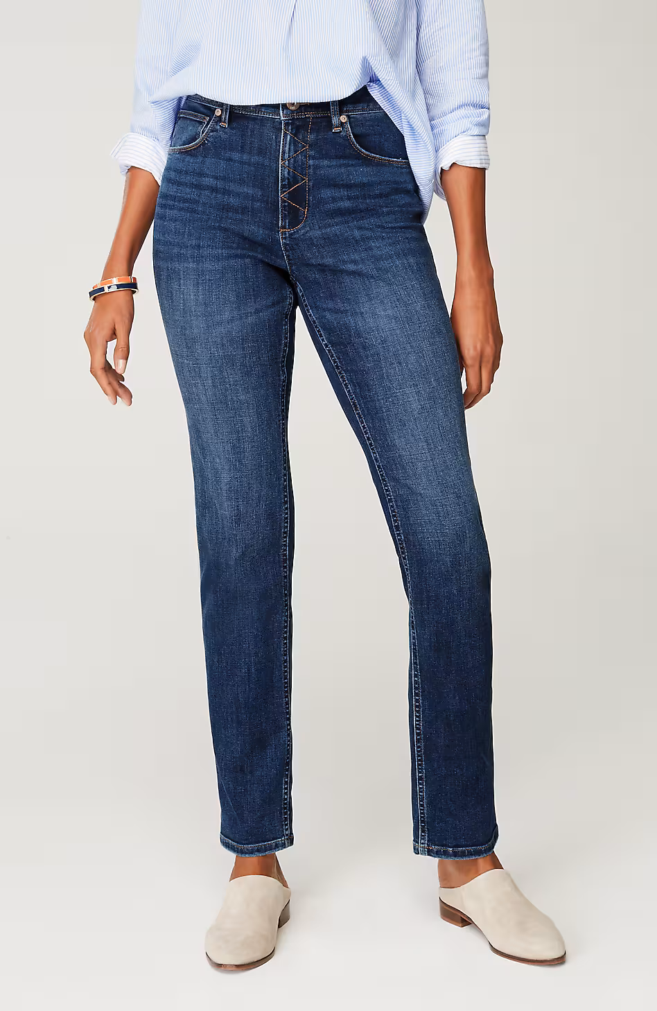 High-Rise Straight-Leg Jeans
