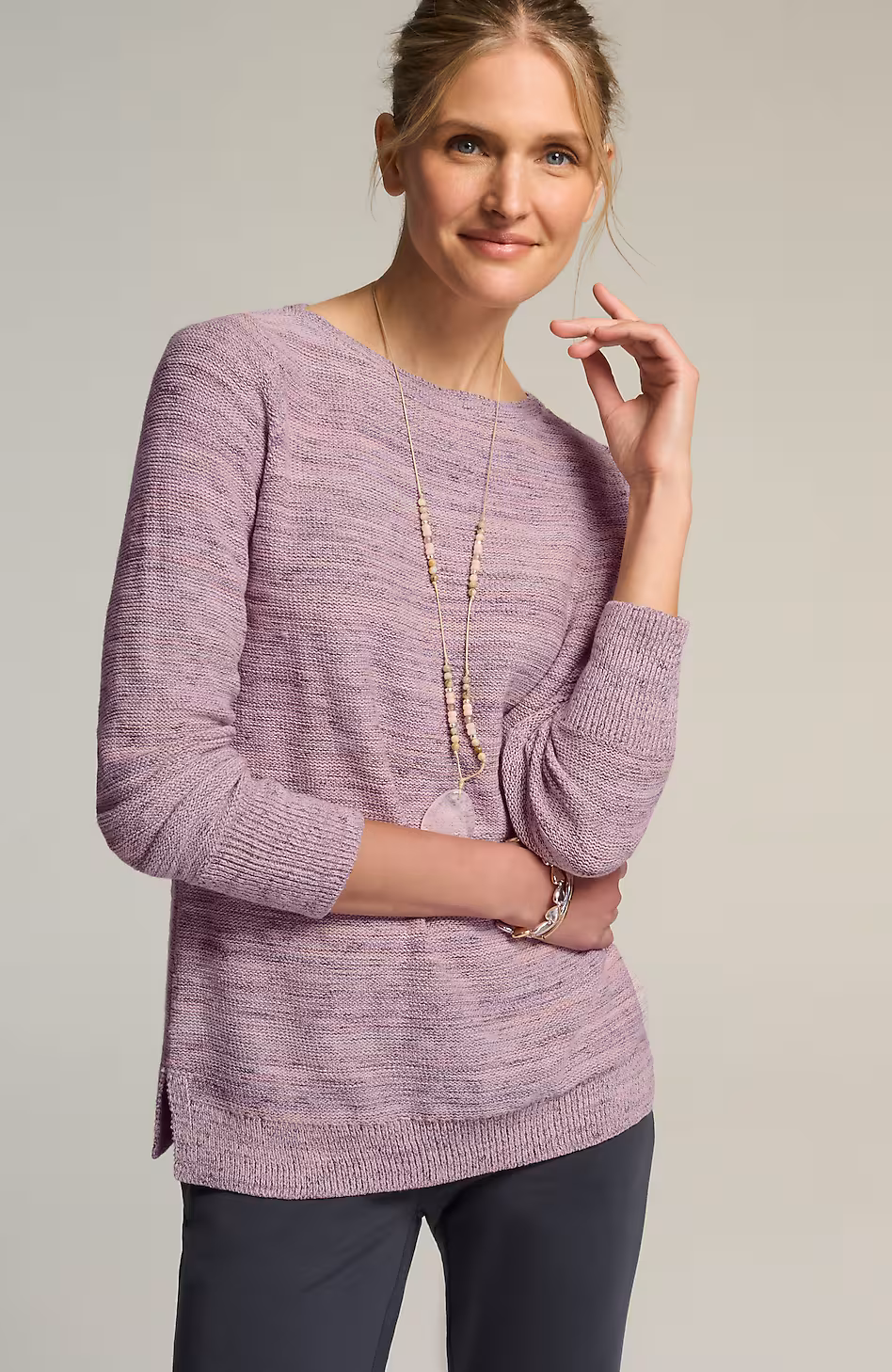 Pure Jill Space-Dyed Textured Sweater