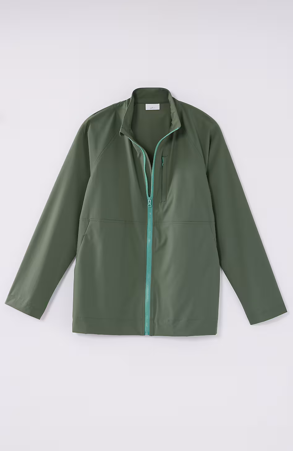 Fit Contrasting-Zipper Jacket