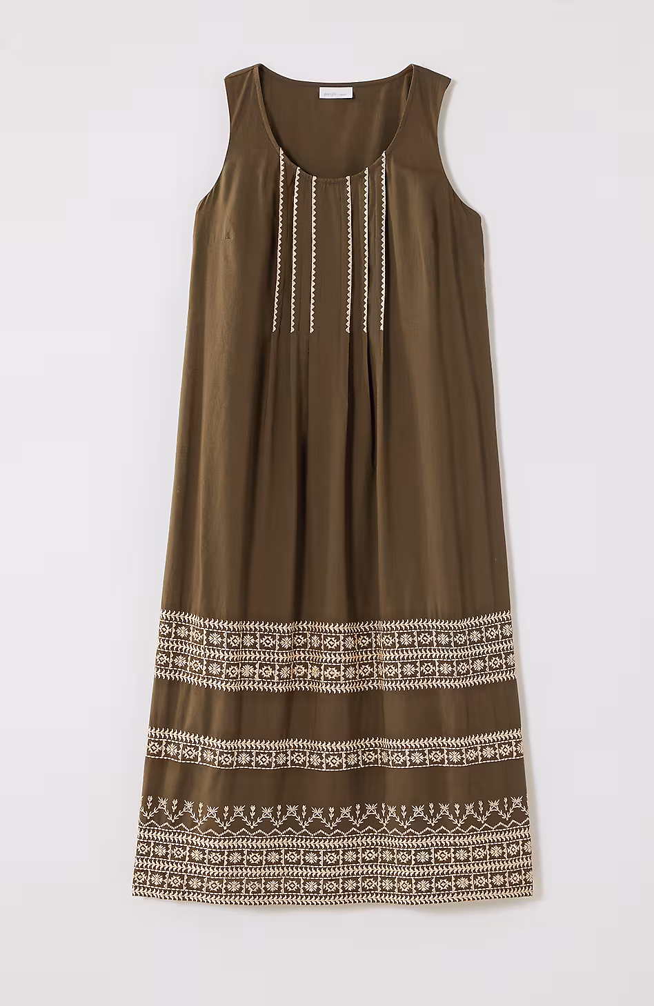 Pure Jill Embroidered Midi Dress