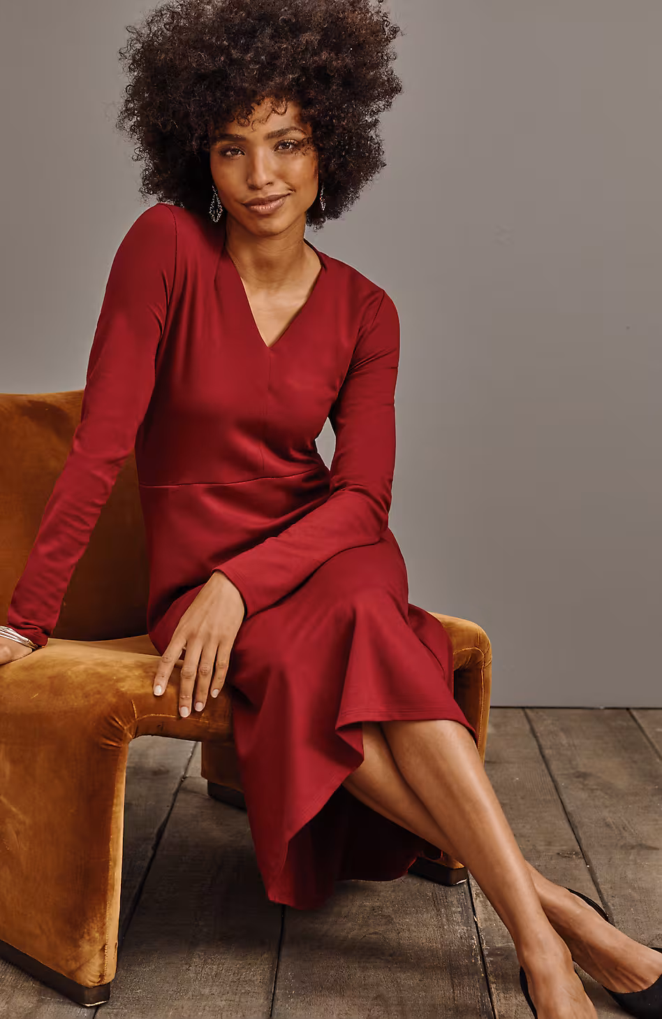 Wearever Double-Face Jersey Fit-And-Flare Dress