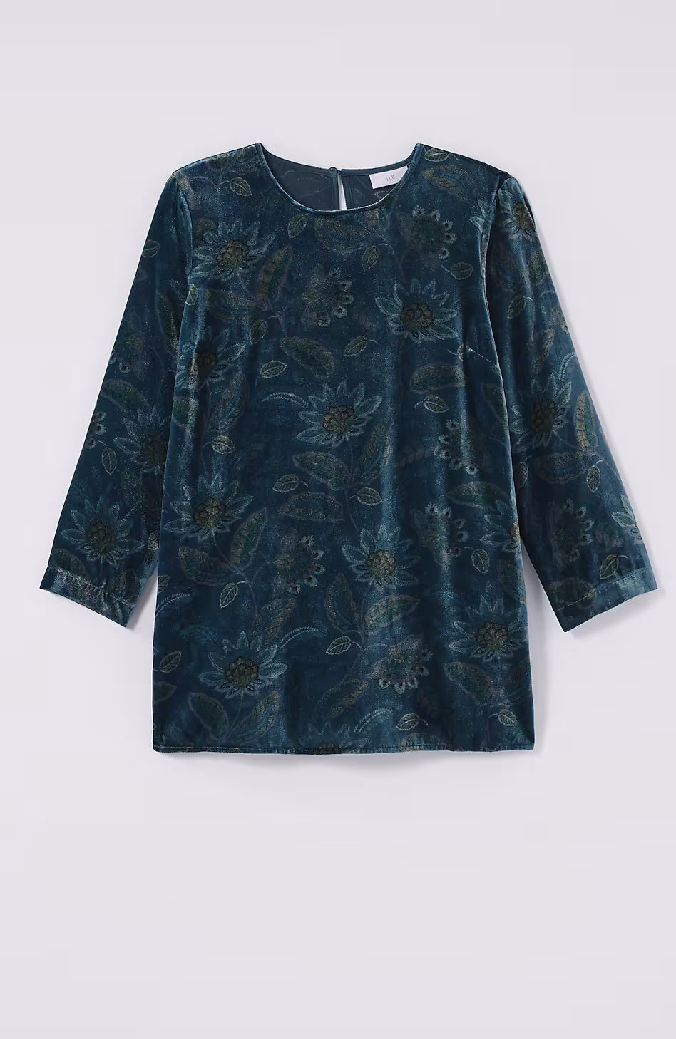 Printed-Velvet Top