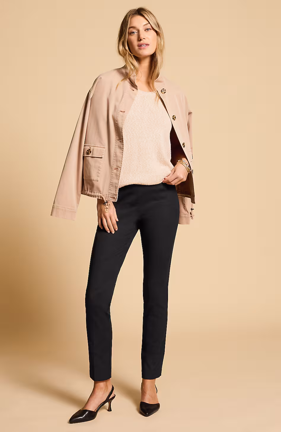 Versatile Cotton-Stretch Slim-Leg Pants