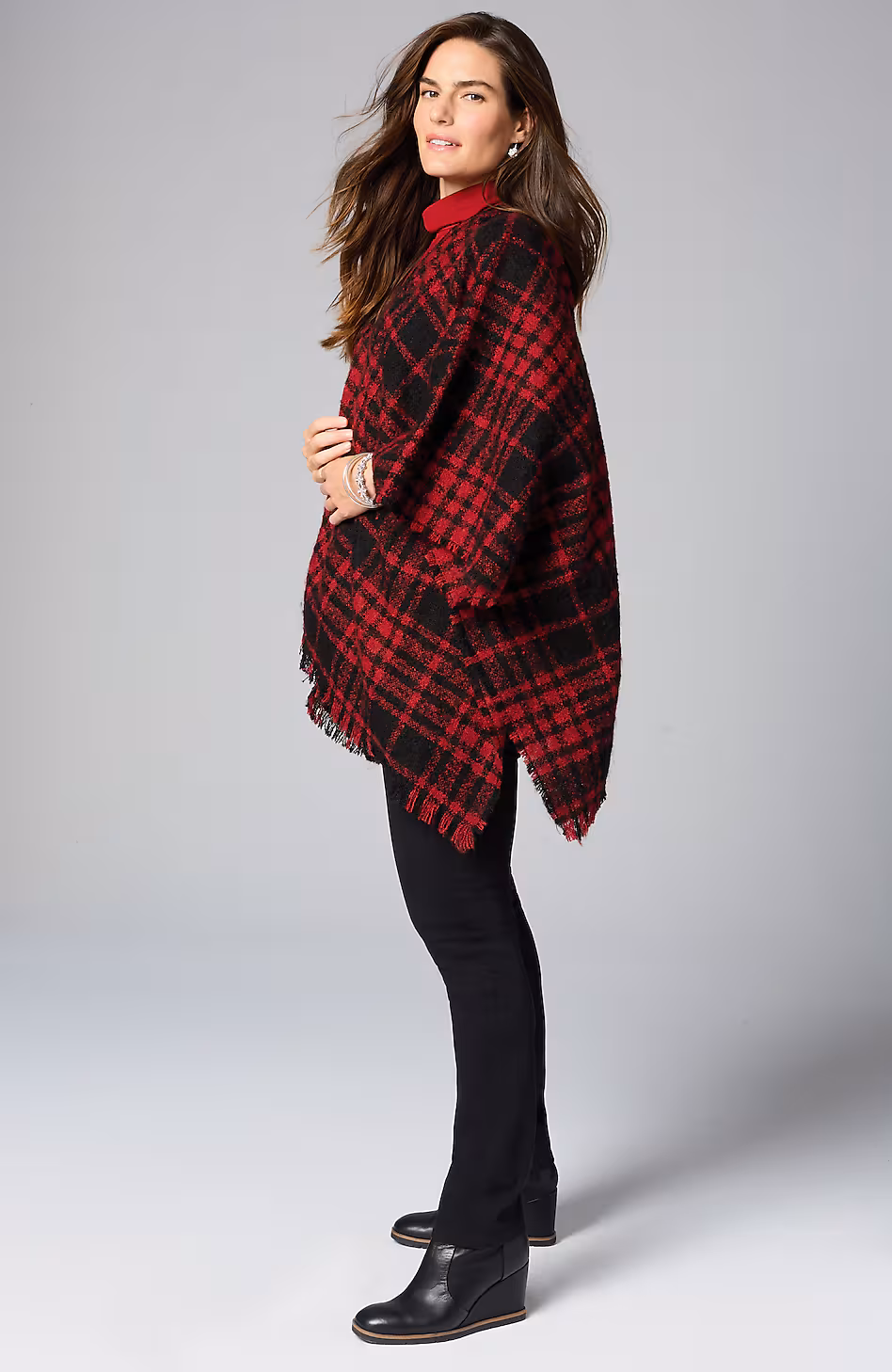 Cozy Plaid Blanket Ruana