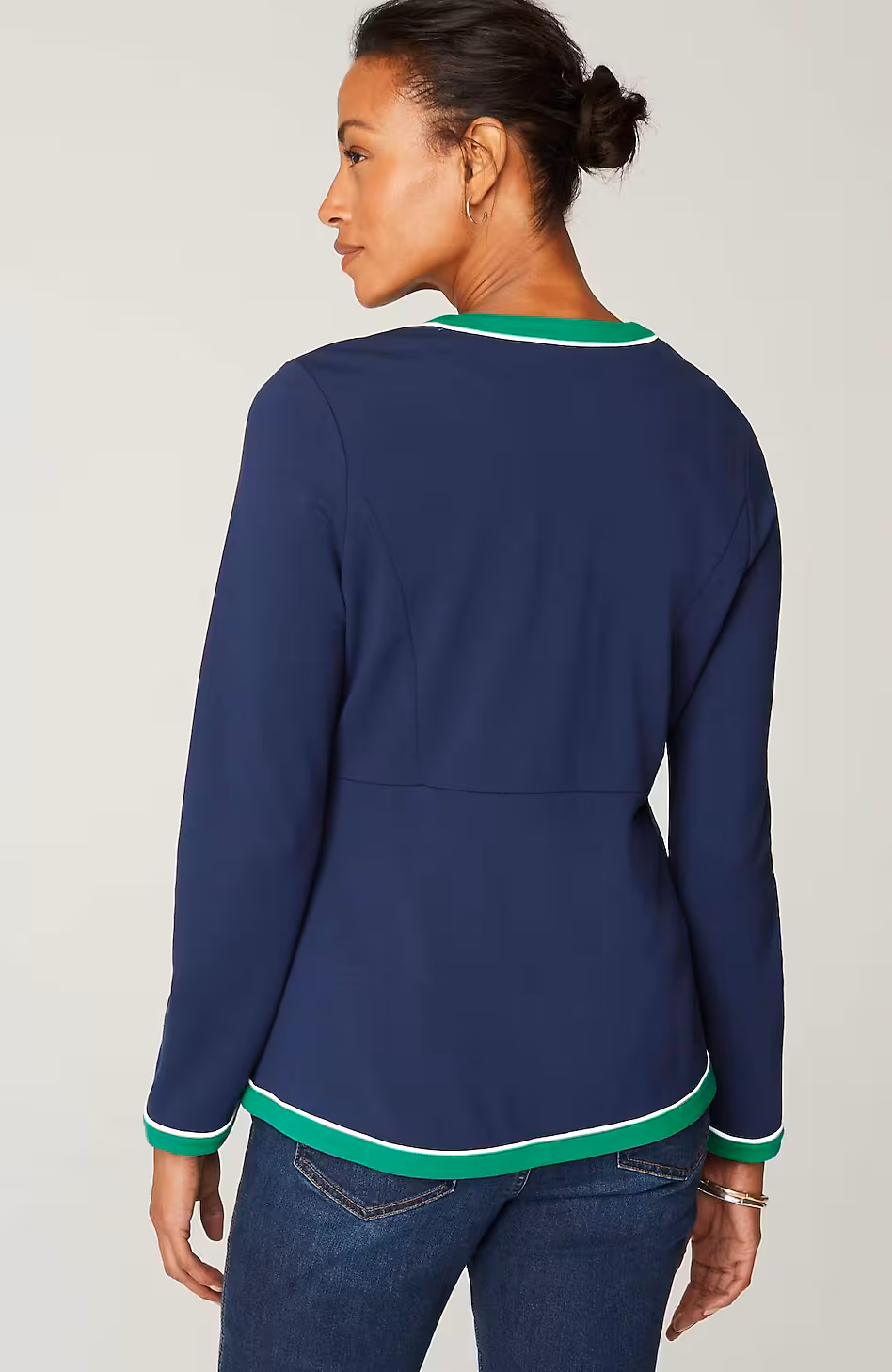 Wearever Double-Face Jersey Contrast-Trim Jacket