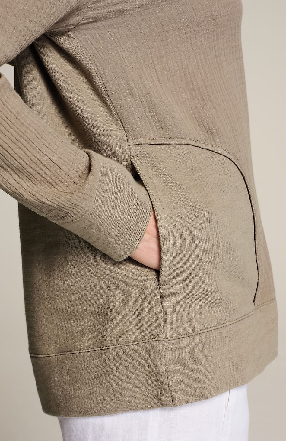 Pure Jill French Terry & Gauze Hoodie